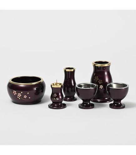 Amazon | 福和屋 モダン仏具 「ルミエール」 6具足セット シャンパン